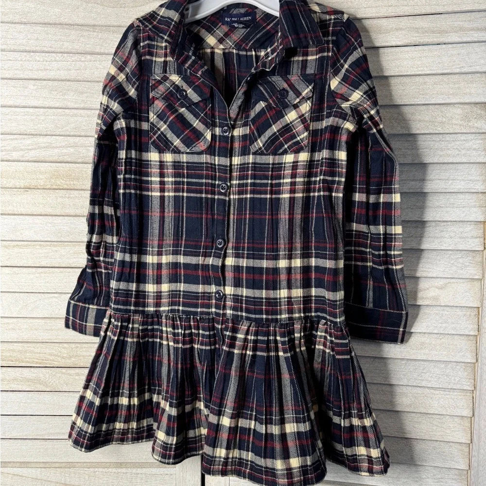 Ralph Lauren Girls Plaid Shirt Dress Size 6 Preppy Academia Fall Classic